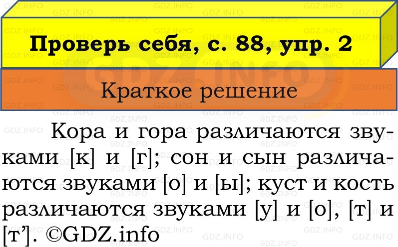 Фото решения 1: Проверь себя, страница 88 №2, Часть 1 из ГДЗ по Русскому языку 2 класс: Канакина В.П. 2022г. Фото решения 1: Проверь себя, страница 88 №2, Часть 1 из ГДЗ по Русскому языку 2 класс: Канакина В.П. 2022г.